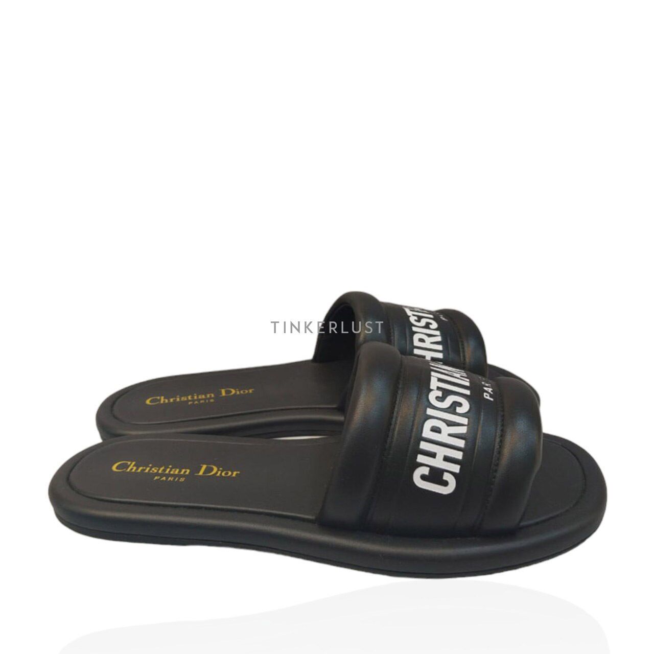 sepatu sandals Christian Dior Women s Black Flat Sandals Tinkerlust